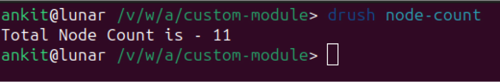 run drush node-count or drush nc 