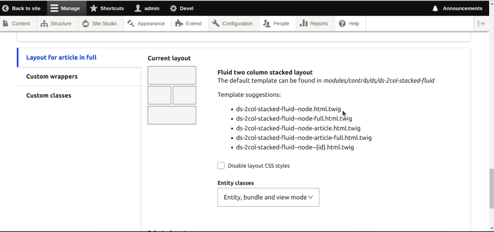  layouts for content types