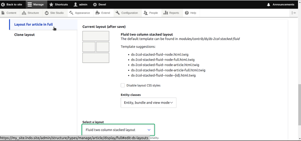 Customize layout style