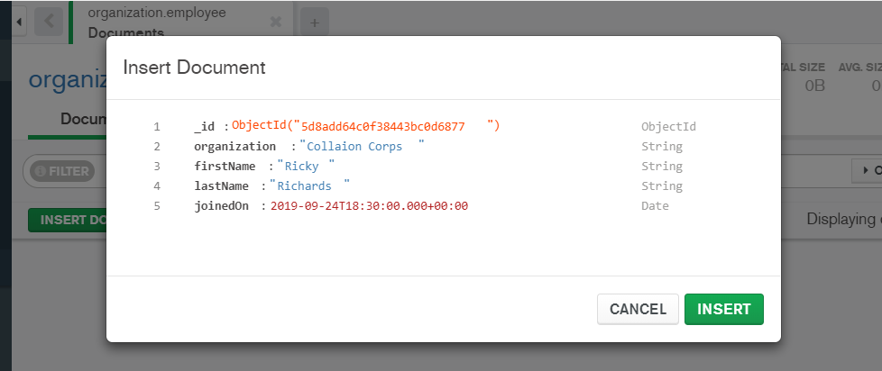 MongoDB Compass Insert MongoDB Compass Insert