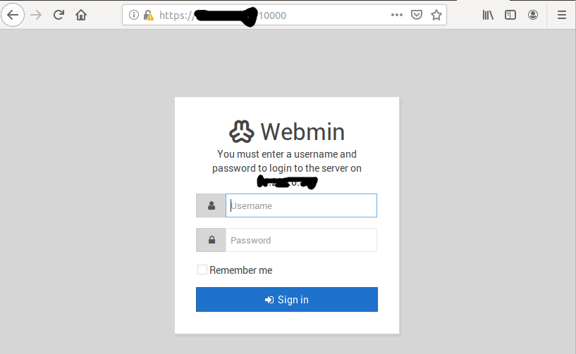 Webmin Login