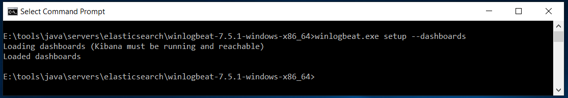 Winloagbeat Setup Kibana Dashboard