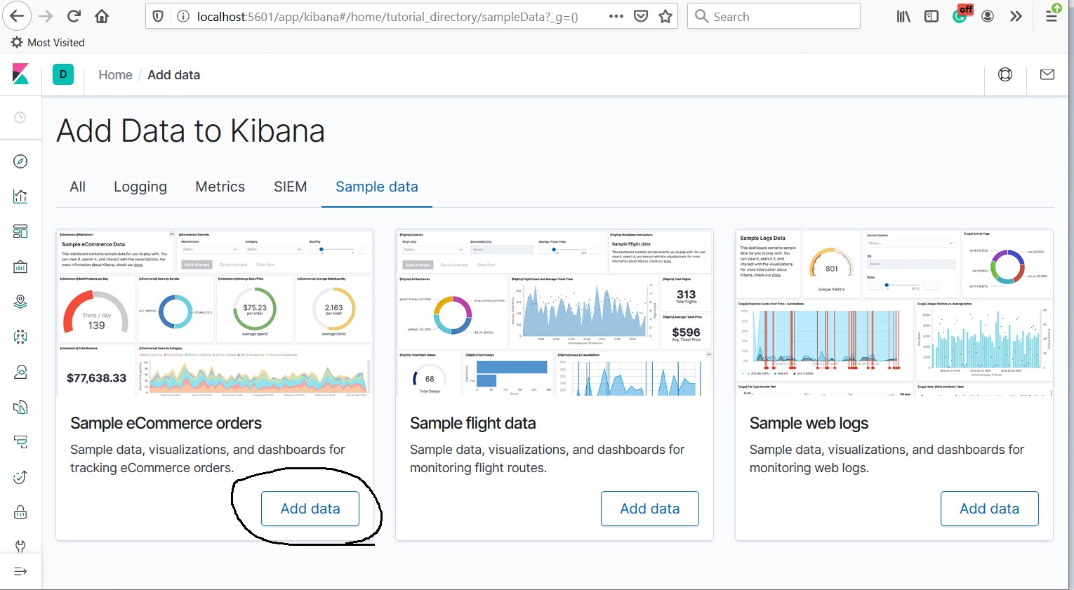 Kibana Sample Data Ecommerce