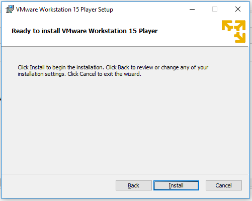 VMware Workstation Player - Confirm Installation