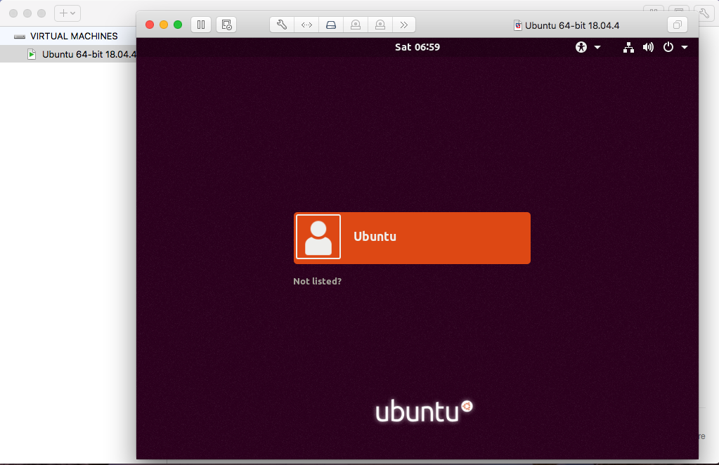 Ubuntu On VMware Fusion - Login