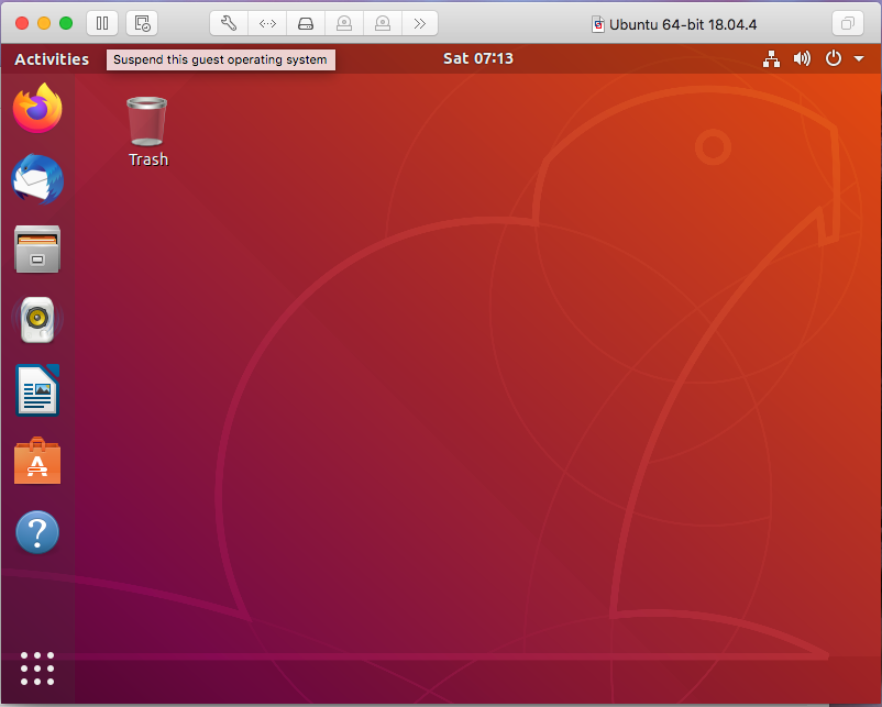 Ubuntu On VMware Fusion - Suspend