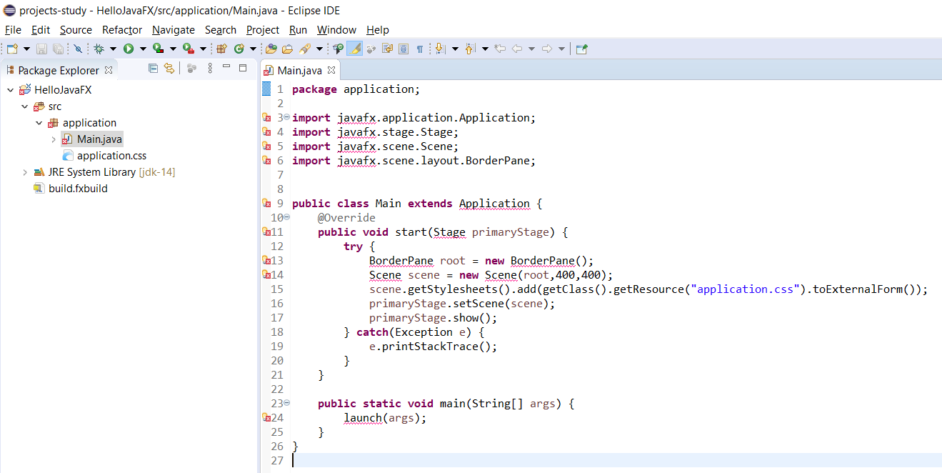 JavaFx - Eclipse - Import Errors JavaFx - Eclipse - Import Errors