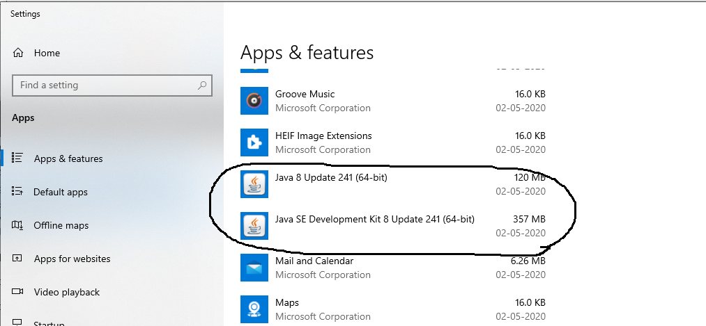 Uninstall Java - Windows - Applications