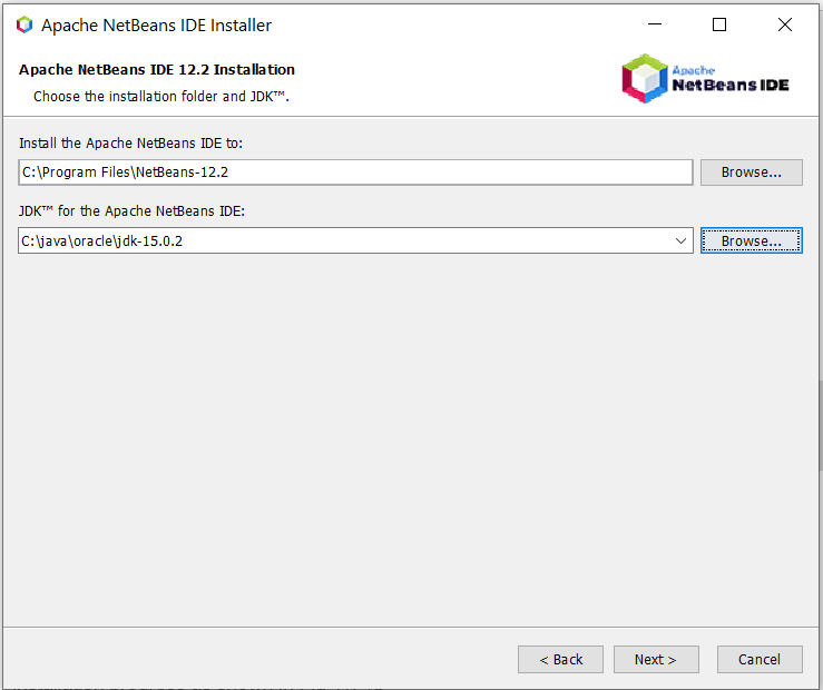 Install NetBeans 12 for PHP On Windows 10 - Configure Installation Path and JDK