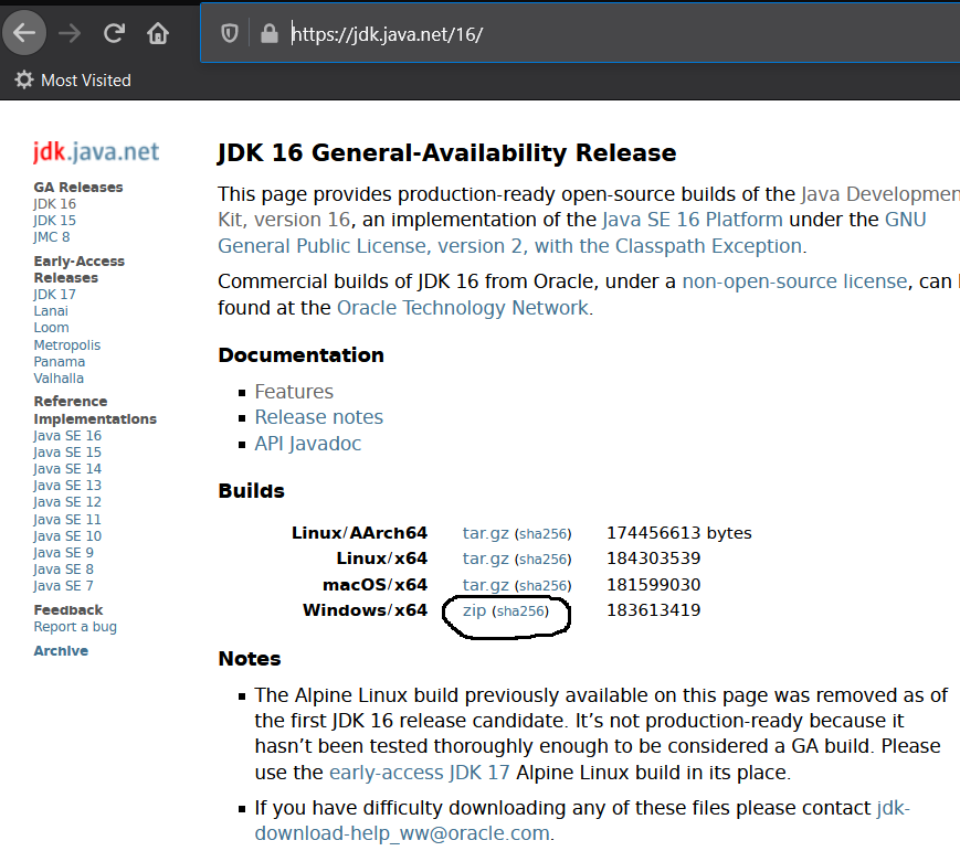 Install OpenJDK 16 or JDK 16 on Windows 10 - Download Options