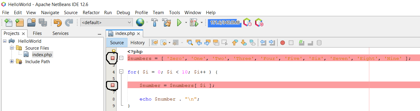 Debug PHP using Xdebug and NetBeans On Windows - Breakpoints