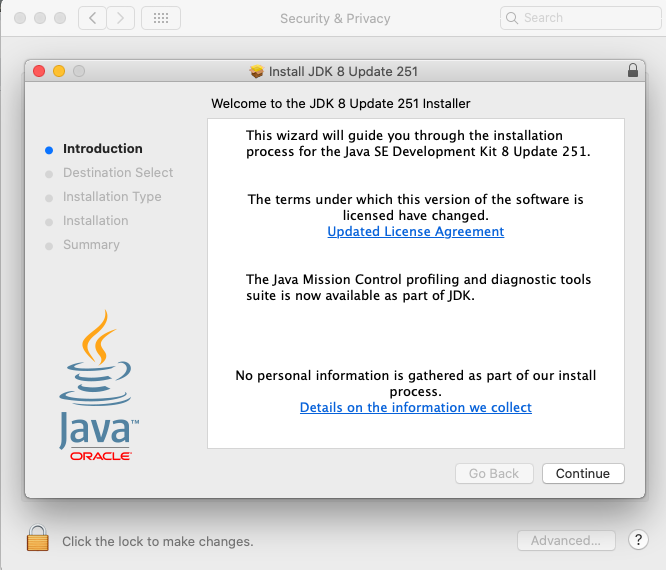 select java version mac