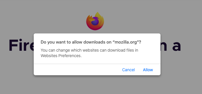 Mozilla Firefox - Mac - Permission
