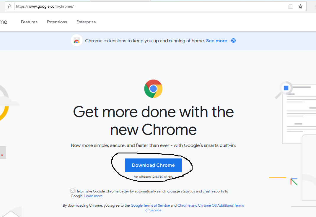 download google chrome window 10