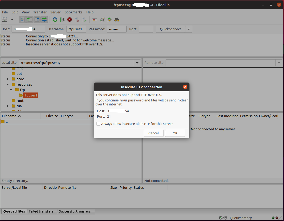 ubuntu filezilla permission denied